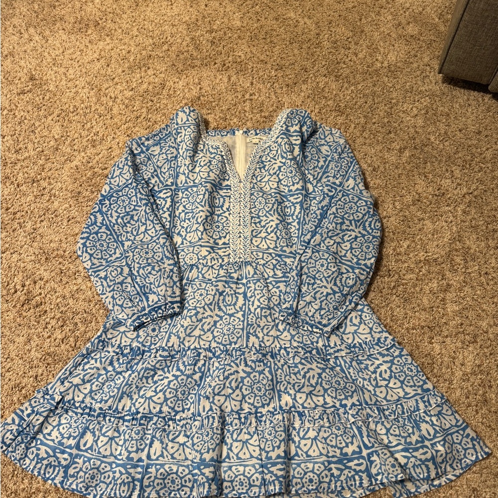Roller Rabbit Blue and White Patterned KDress